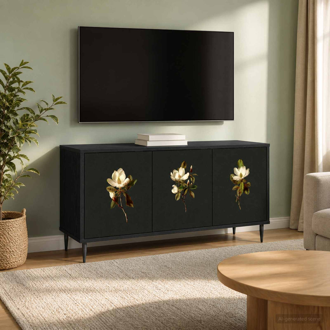 TV-skab BREMEN 102 x 33 x 51 cm Sort eg Konstrueret træ