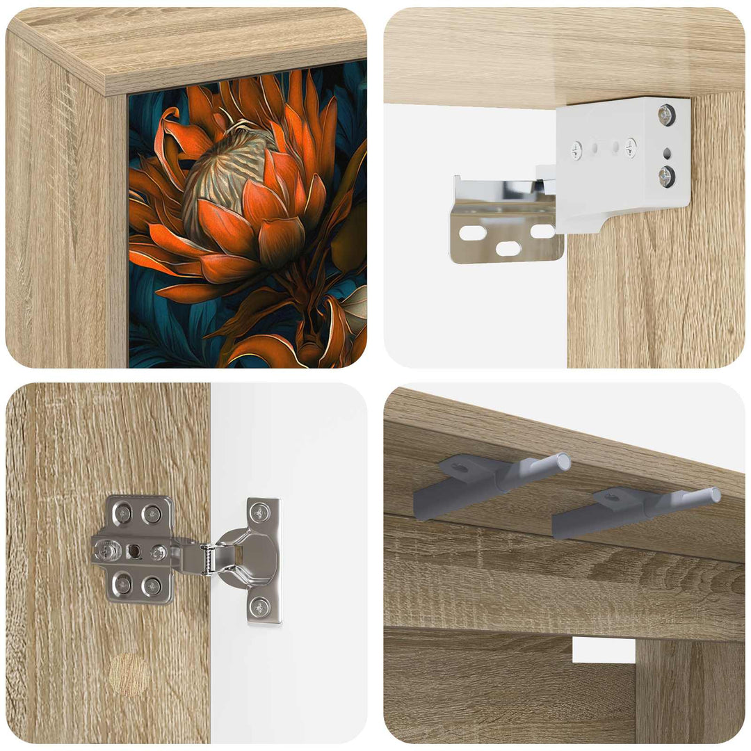 Væghængt TV Skab LOCHEM 69 x 33 x 40 cm Sonoma-eg