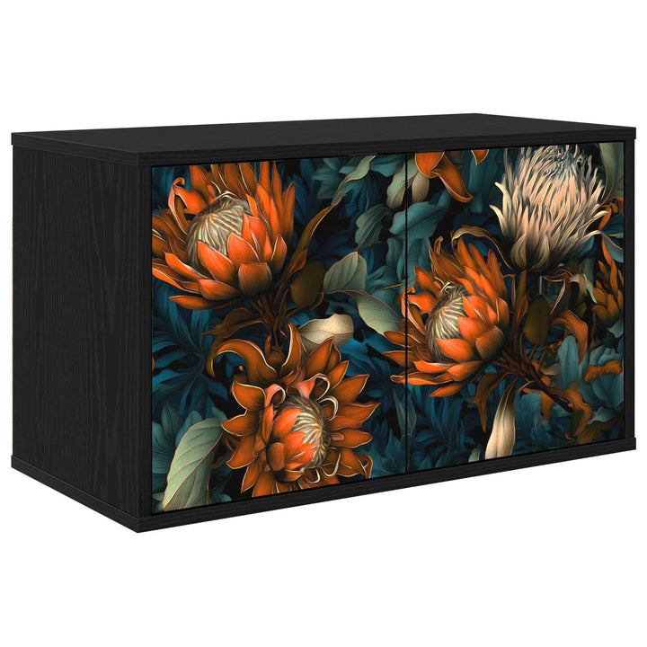 Væghængt TV Skab LOCHEM 69 x 33 x 40 cm Sort eg Konstrueret træ