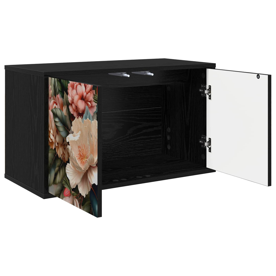 Væghængt TV Skab BORNE 69 x 33 x 40 cm Sort eg Konstrueret træ