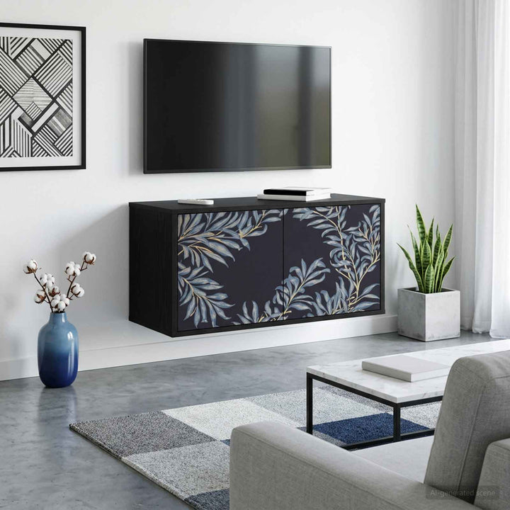 Væghængt TV Skab DOKKUM 69 x 33 x 40 cm Sort eg Konstrueret træ