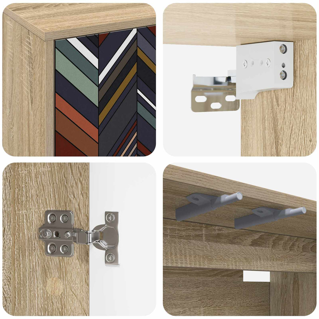 Væghængt TV Skab OMMEN 69 x 33 x 40 cm Sonoma-eg