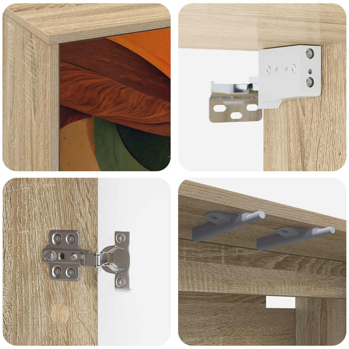 Væghængt TV Skab BONN 69 x 33 x 40 cm Sonoma-eg Konstrueret træ