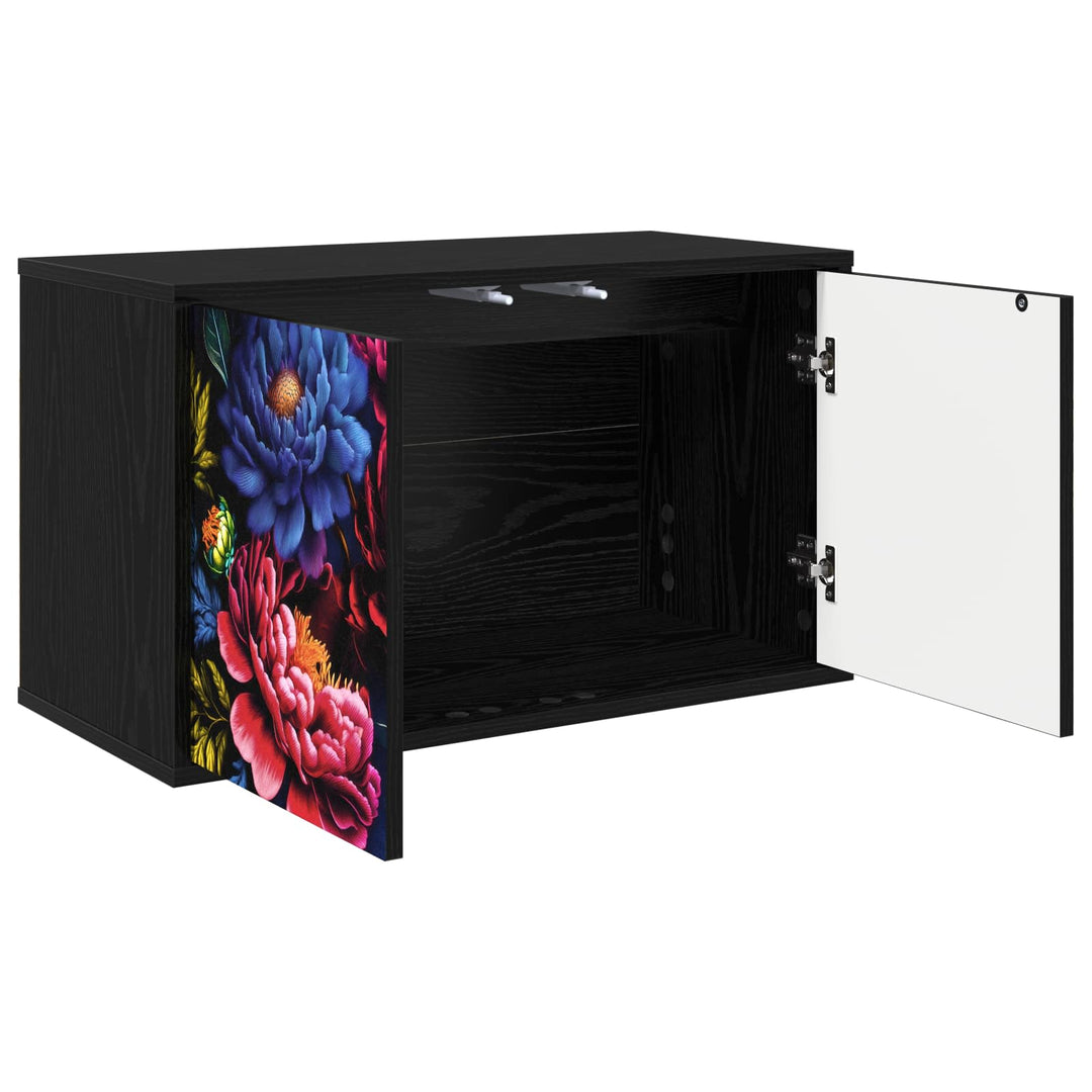 Væghængt TV Skab KIEL 69 x 33 x 40 cm Sort eg Konstrueret træ