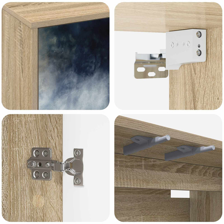 Væghængt TV Skab RAALTE 102 x 33 x 40 cm Sonoma-eg