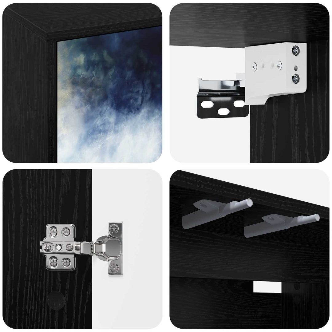 Væghængt TV Skab RAALTE 102 x 33 x 40 cm Sort eg