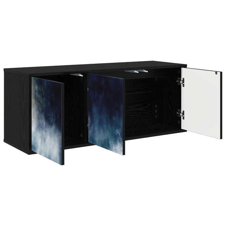 Væghængt TV Skab RAALTE 102 x 33 x 40 cm Sort eg