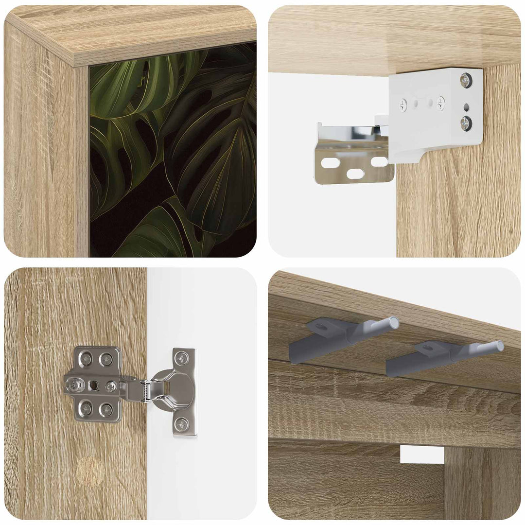 Væghængt TV Skab ELBURG 102 x 33 x 40 cm Sonoma-eg