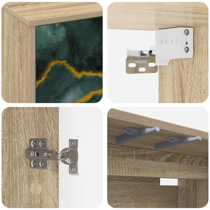Væghængt TV Skab WIJHE 102 x 33 x 40 cm Sonoma-eg