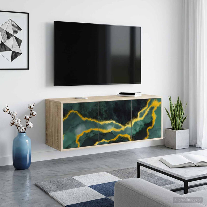 Væghængt TV Skab WIJHE 102 x 33 x 40 cm Sonoma-eg