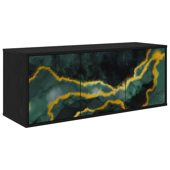 Væghængt TV Skab WIJHE 102 x 33 x 40 cm Sort eg Konstrueret træ