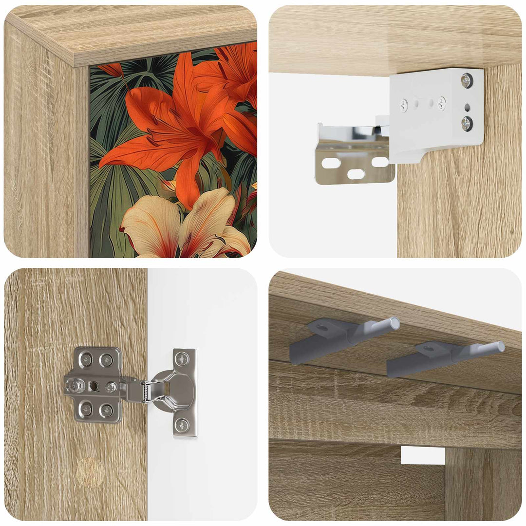 Væghængt TV Skab GENNEP 102 x 33 x 40 cm Sonoma-eg