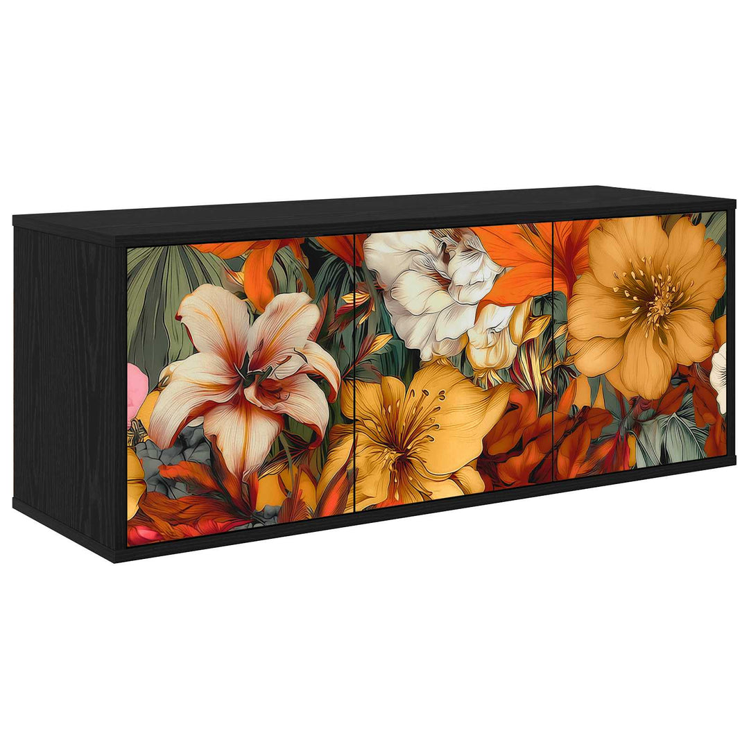 Væghængt TV Skab GENNEP 102 x 33 x 40 cm Sort eg