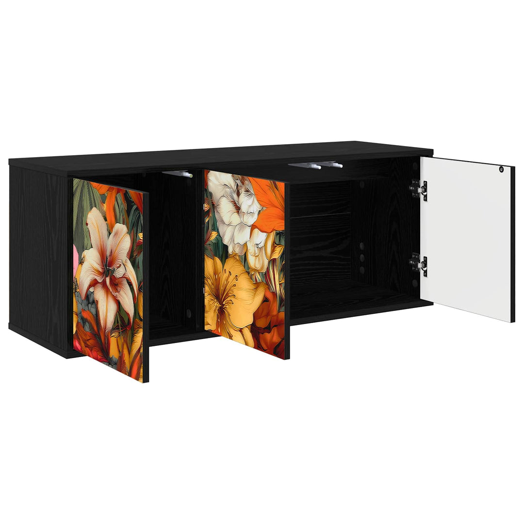 Væghængt TV Skab GENNEP 102 x 33 x 40 cm Sort eg