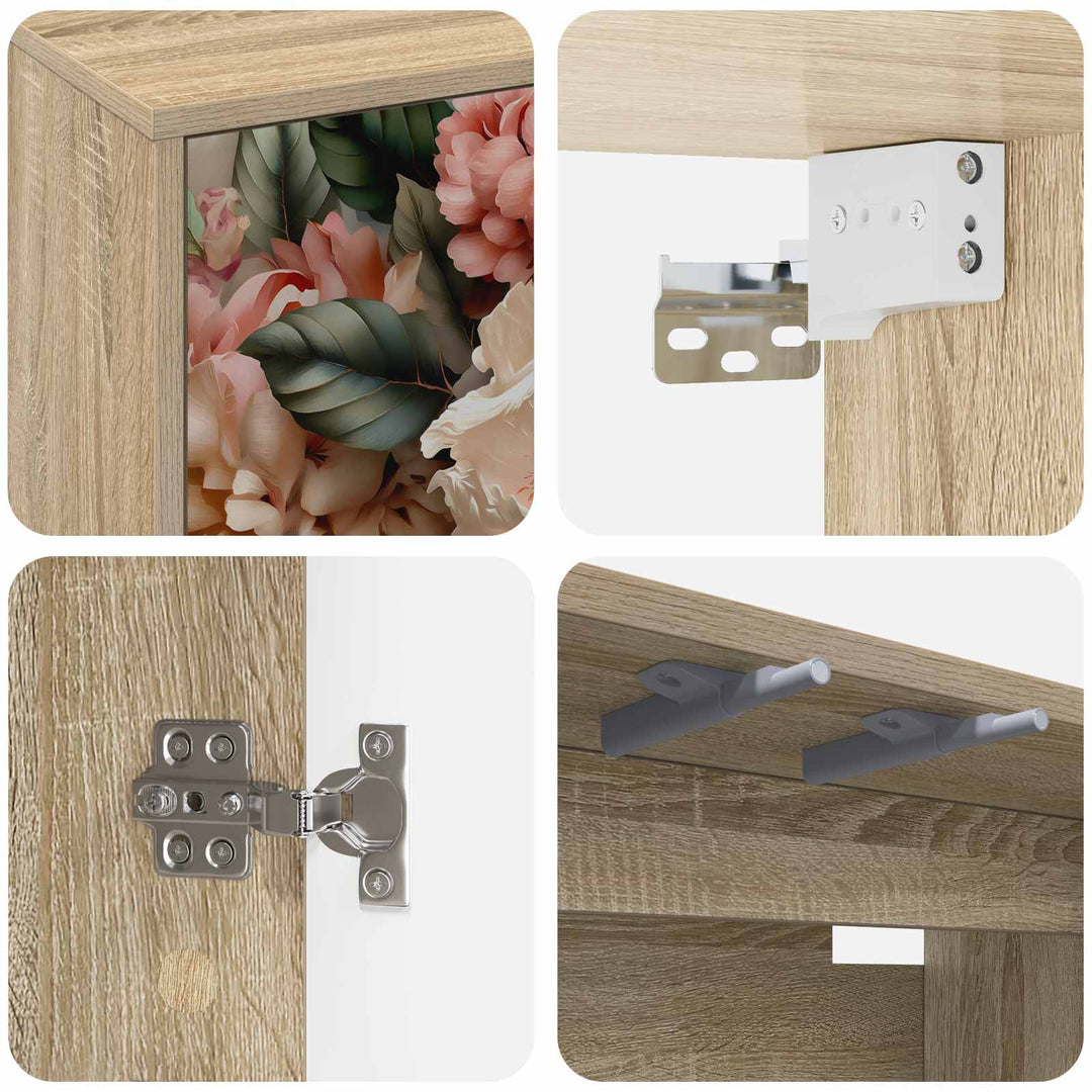 Væghængt TV Skab BORNE 102 x 33 x 40 cm Sonoma-eg