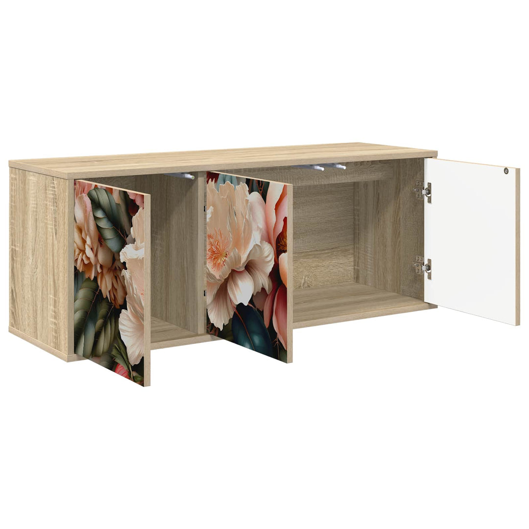 Væghængt TV Skab BORNE 102 x 33 x 40 cm Sonoma-eg