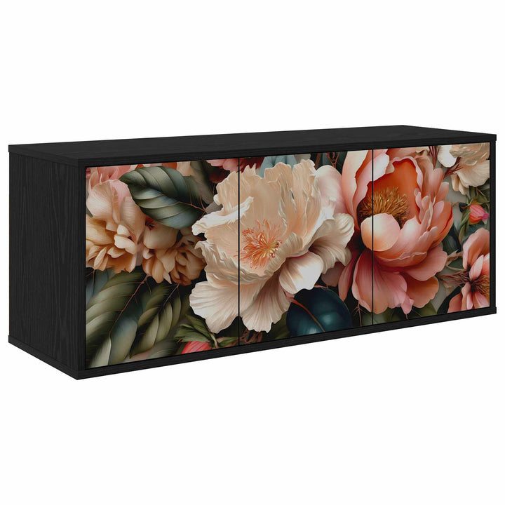 Væghængt TV Skab BORNE 102 x 33 x 40 cm Sort eg Konstrueret træ