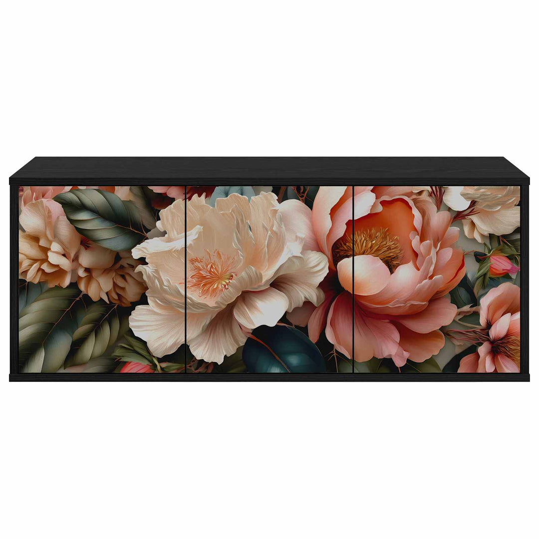 Væghængt TV Skab BORNE 102 x 33 x 40 cm Sort eg Konstrueret træ