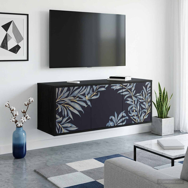 Væghængt TV Skab DOKKUM 102 x 33 x 40 cm Sort eg