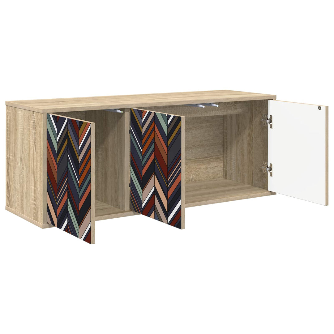 Væghængt TV Skab OMMEN 102 x 33 x 40 cm Sonoma-eg