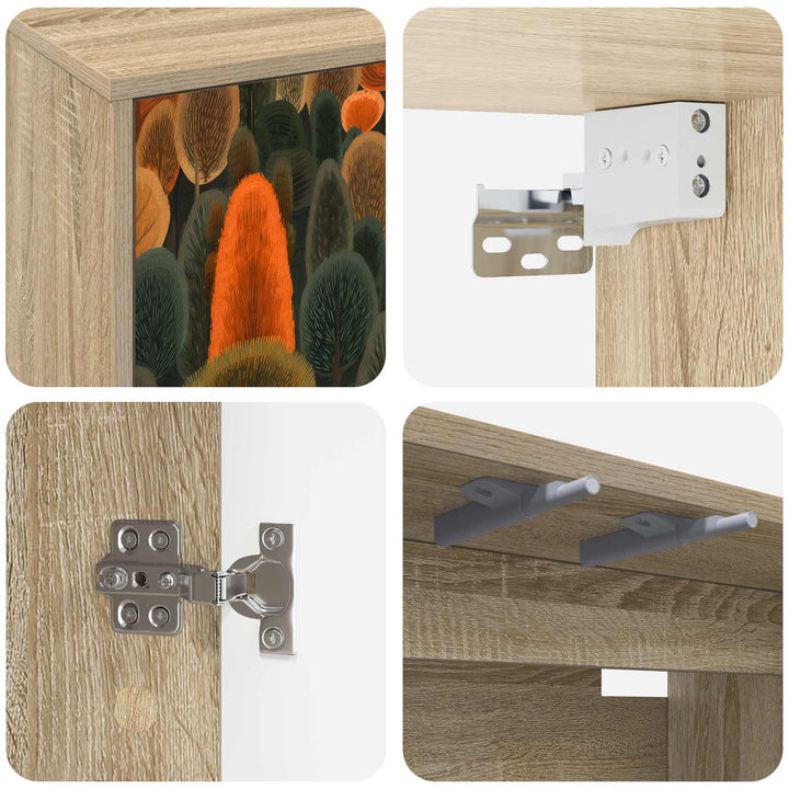 Væghængt TV Skab ZAANDAM 102 x 33 x 40 cm Sonoma-eg