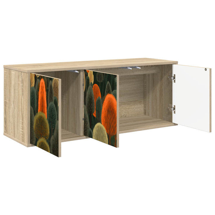 Væghængt TV Skab ZAANDAM 102 x 33 x 40 cm Sonoma-eg