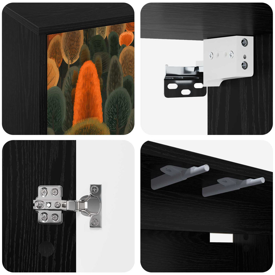 Væghængt TV Skab ZAANDAM 102 x 33 x 40 cm Sort eg