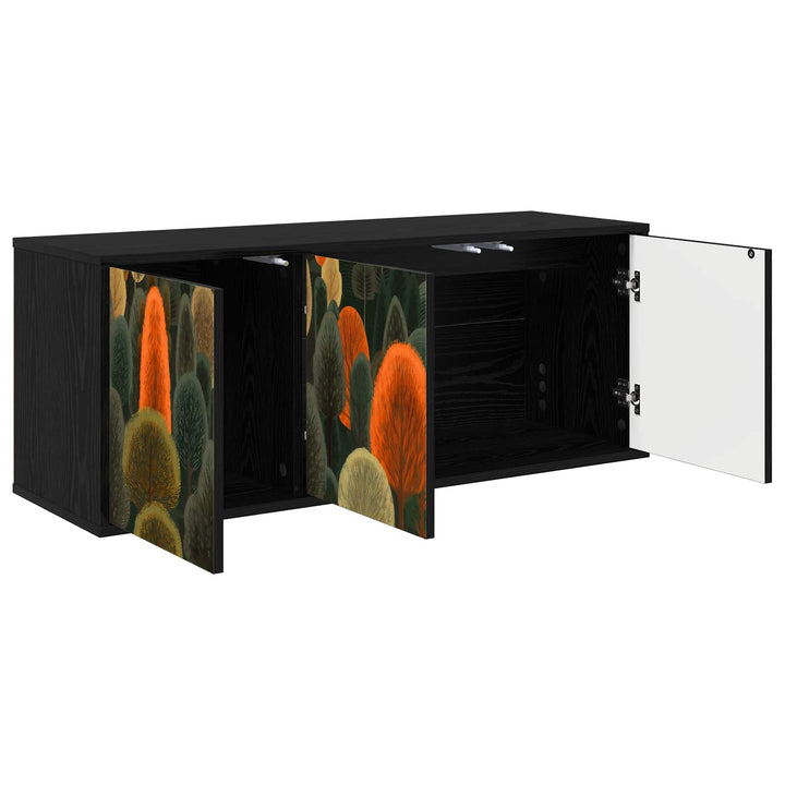 Væghængt TV Skab ZAANDAM 102 x 33 x 40 cm Sort eg