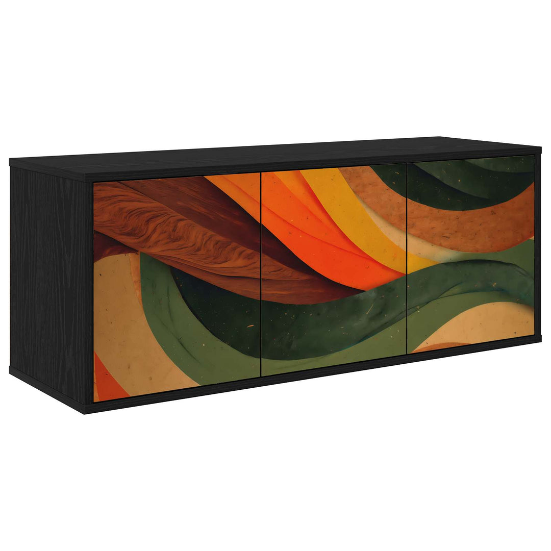 Væghængt TV Skab BONN 102 x 33 x 40 cm Sort eg Konstrueret træ