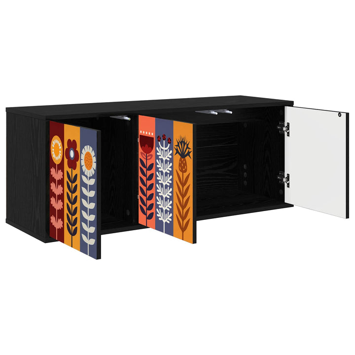 Væghængt TV Skab ESSEN 102 x 33 x 40 cm Sort eg Konstrueret træ