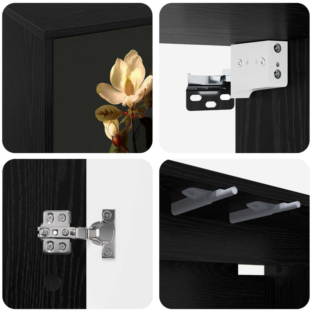 Væghængt TV Skab BREMEN 102 x 33 x 40 cm Sort eg