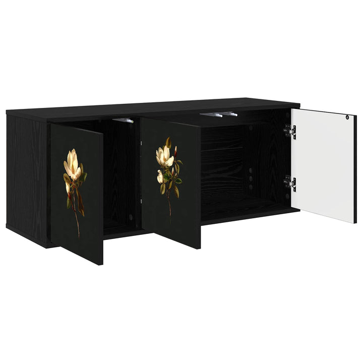 Væghængt TV Skab BREMEN 102 x 33 x 40 cm Sort eg