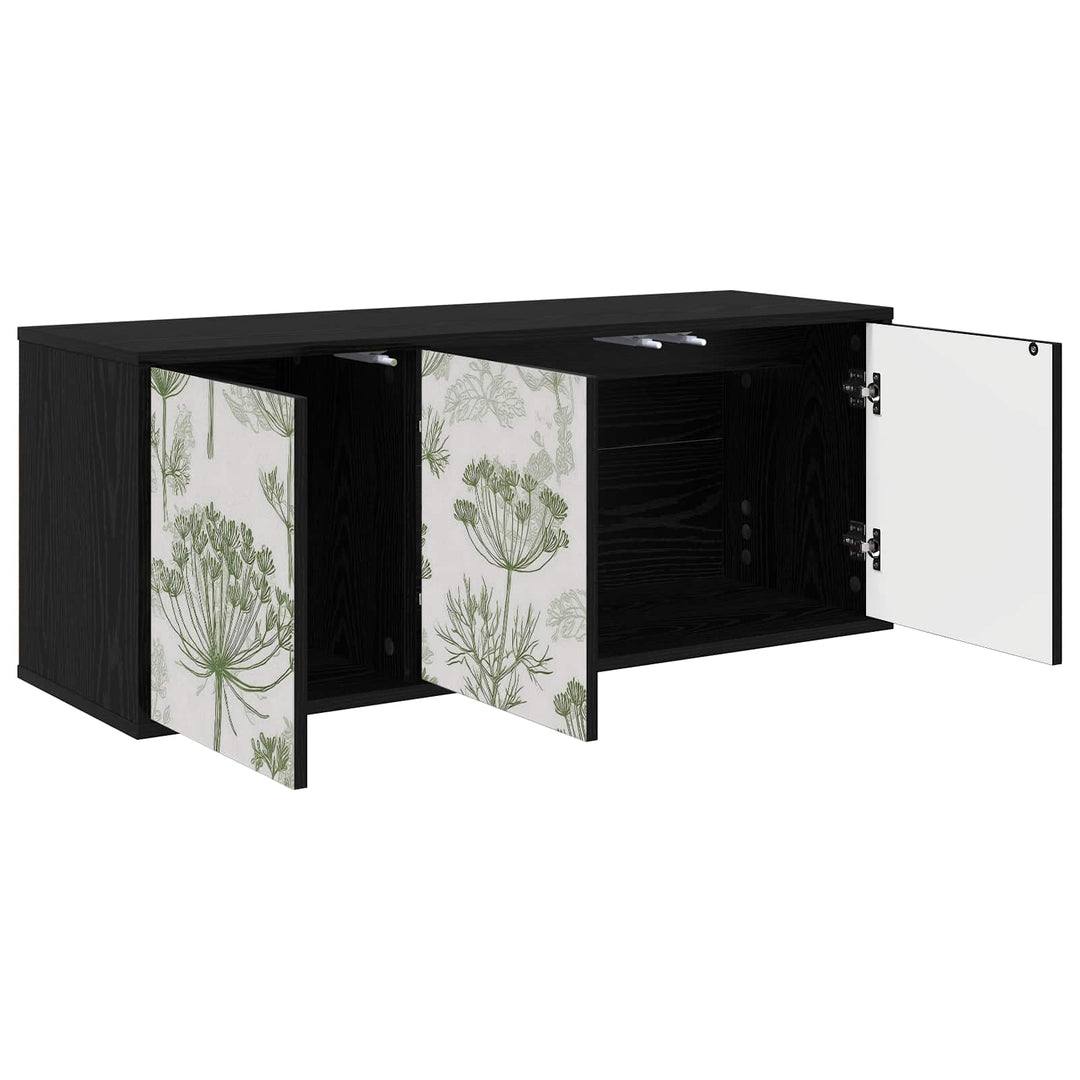 Væghængt TV Skab GOTHA 102 x 33 x 40 cm Sort eg Konstrueret træ