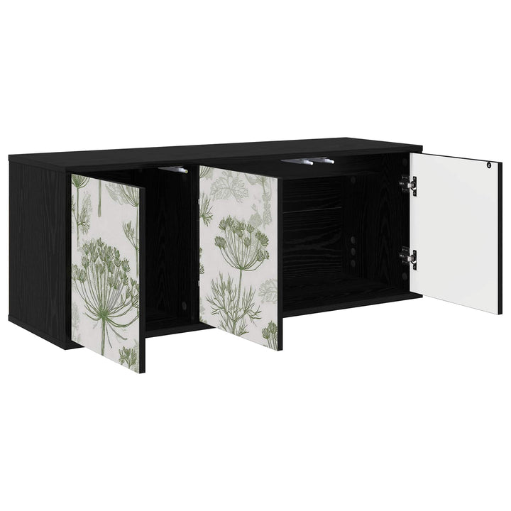 Væghængt TV Skab GOTHA 102 x 33 x 40 cm Sort eg Konstrueret træ