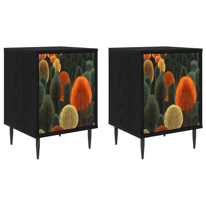 Natskab ZAANDAM 2 stk. Sort eg 36 x 33 x 51 cm Konstrueret træ