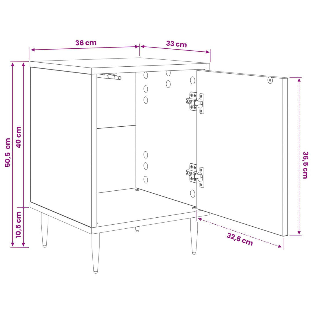 Natskab ESSEN Sort eg 36 x 33 x 51 cm Konstrueret træ
