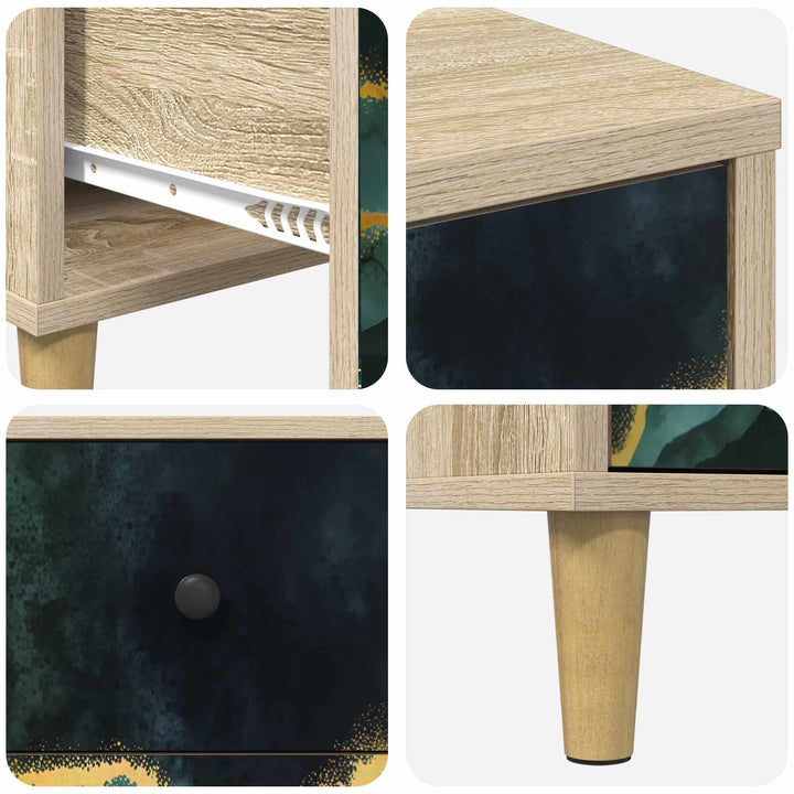 Natskab WIJHE 2 stk. Sonoma-eg 36 x 33 x 60 cm Konstrueret træ