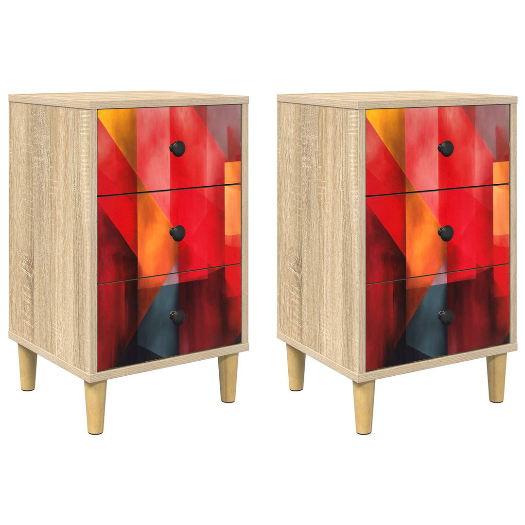 Natskab HEESCH 2 stk. Sonoma-eg 36 x 33 x 60 cm Konstrueret træ