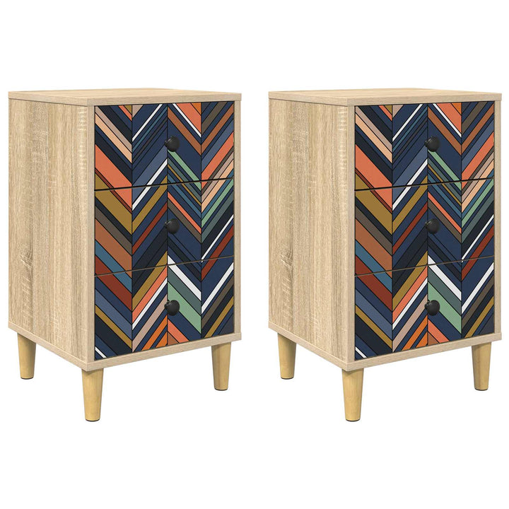 Natskab OMMEN 2 stk. Sonoma-eg 36 x 33 x 60 cm Konstrueret træ