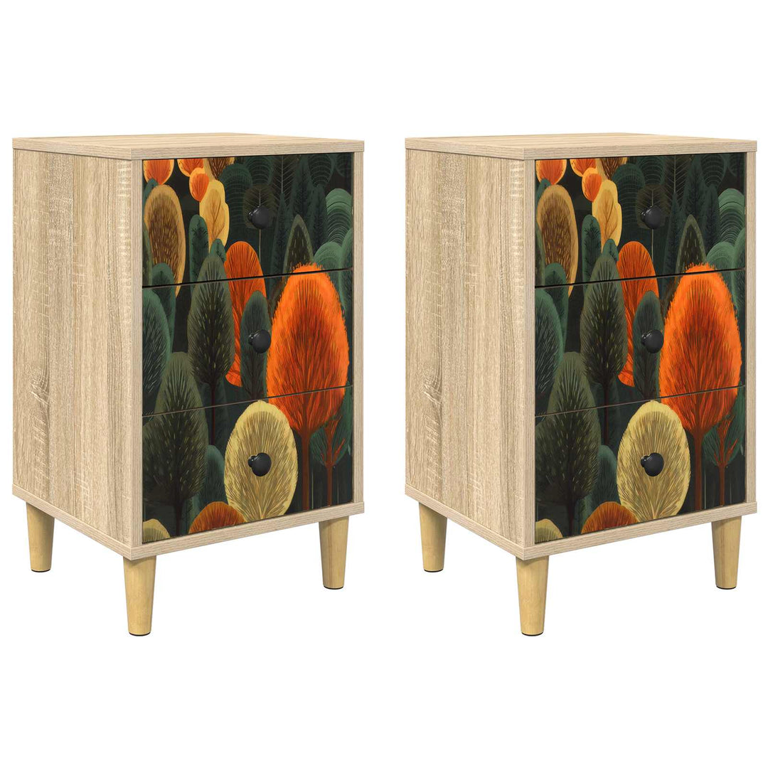 Natskab BONN 2 stk. Sonoma-eg 36 x 33 x 60 cm Konstrueret træ