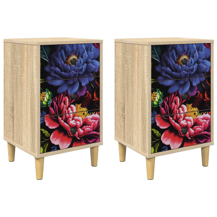 Natskab KIEL 2 stk. Sonoma-eg 36 x 33 x 60 cm Konstrueret træ