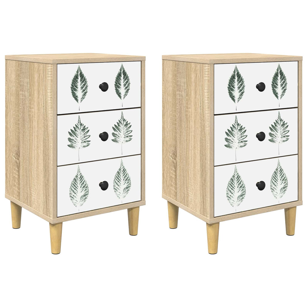 Natskab HANAU 2 stk. Sonoma-eg 36 x 33 x 60 cm Konstrueret træ