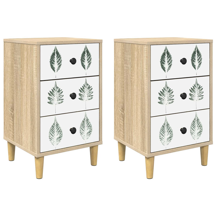 Natskab HANAU 2 stk. Sonoma-eg 36 x 33 x 60 cm Konstrueret træ