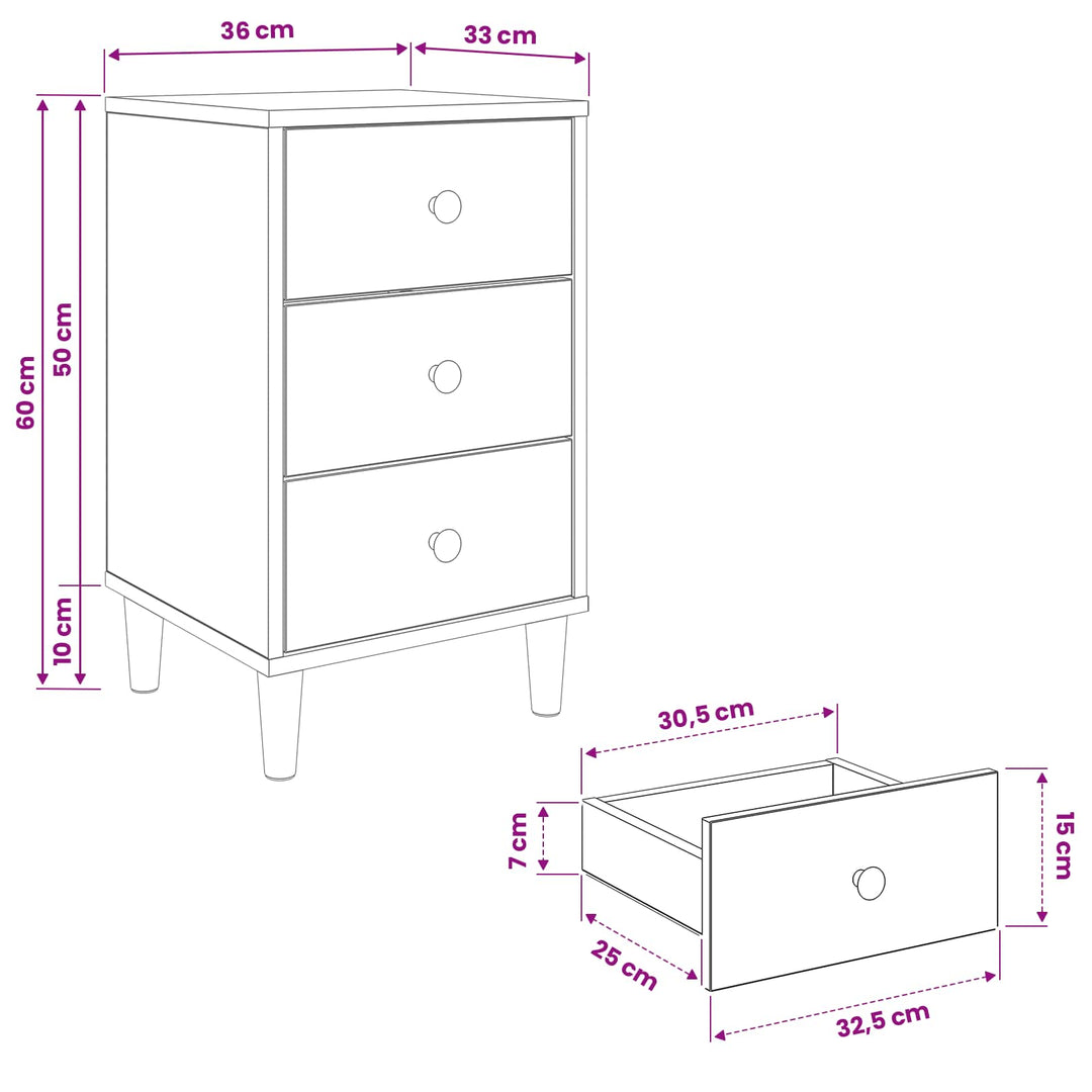 Natskab BREMEN 2 stk. Sonoma-eg 36 x 33 x 60 cm Konstrueret træ