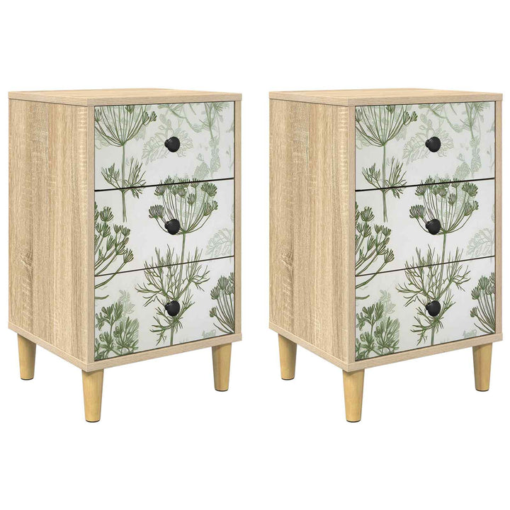 Natskab GOTHA 2 stk. Sonoma-eg 36 x 33 x 60 cm Konstrueret træ