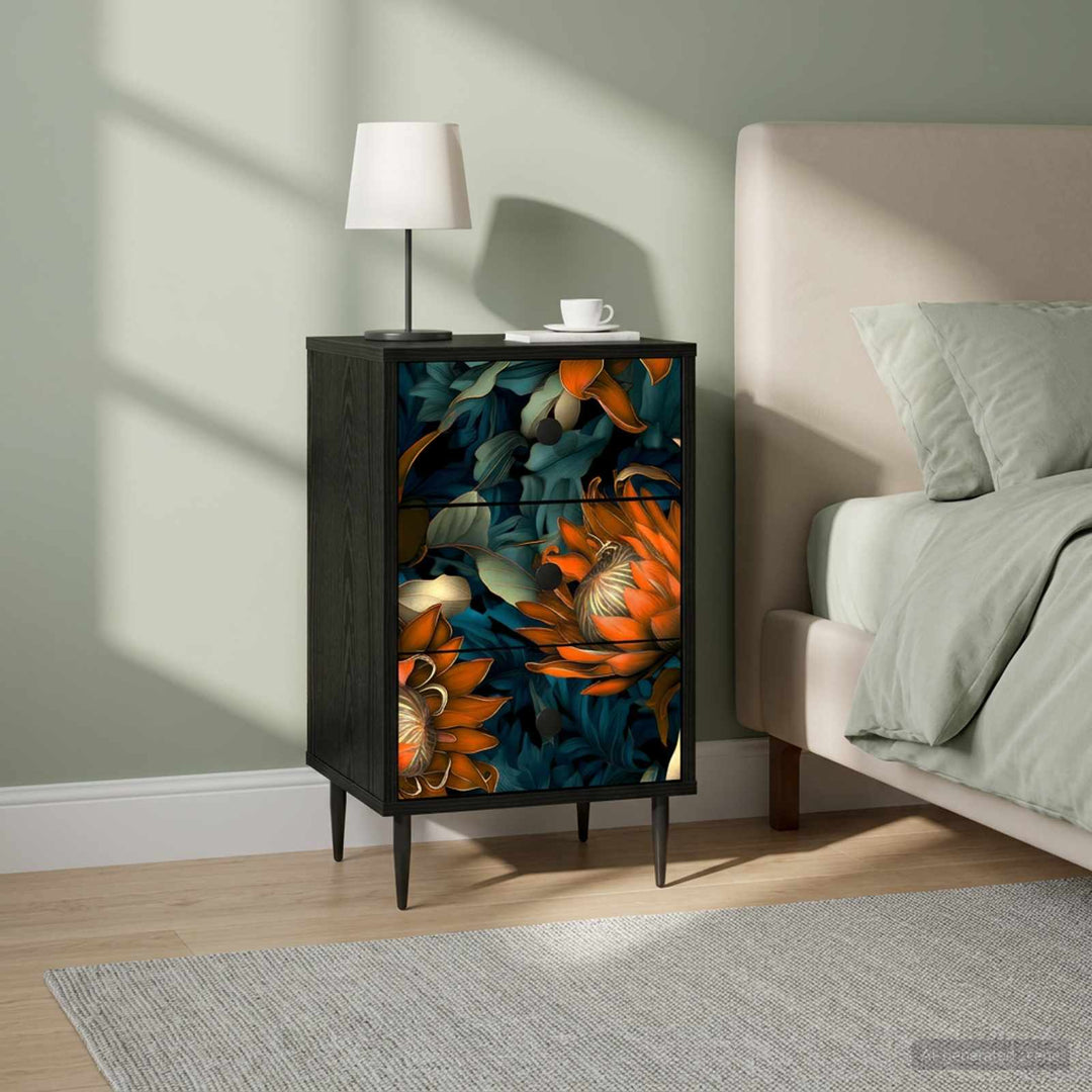 Natskab LOCHEM 2 stk. Sort eg 36 x 33 x 61 cm Konstrueret træ