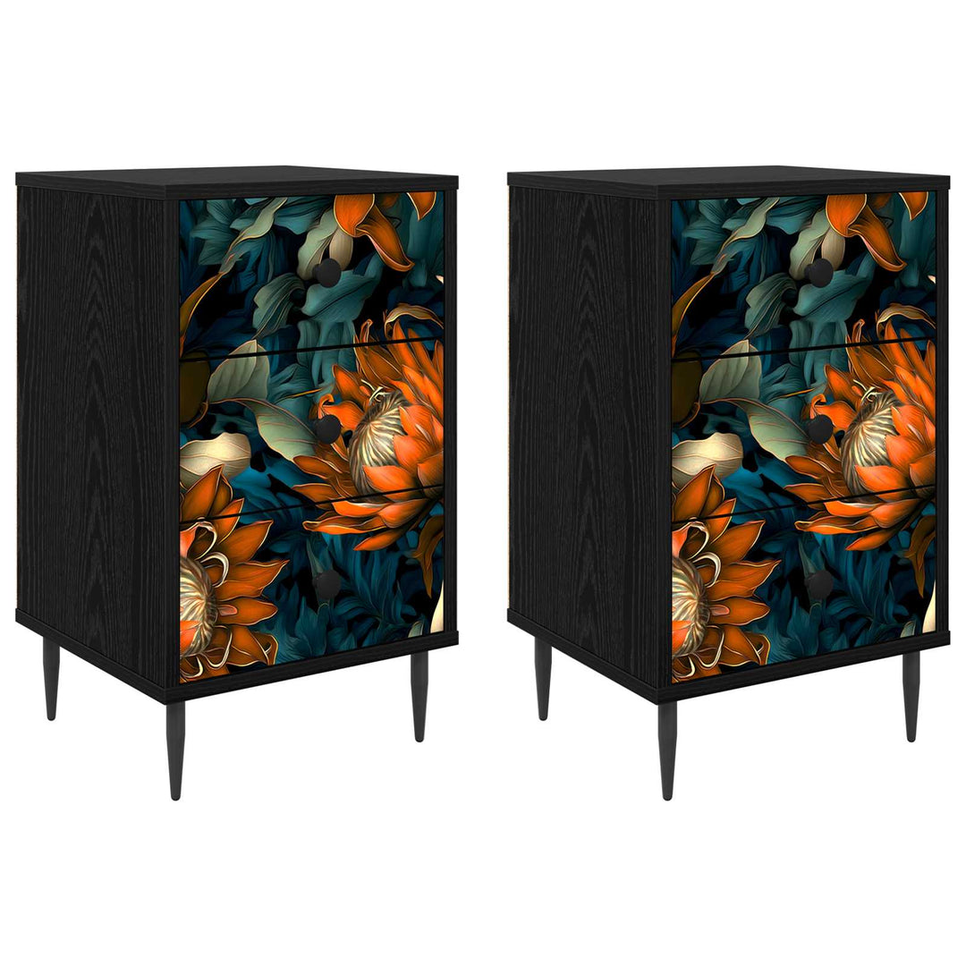 Natskab LOCHEM 2 stk. Sort eg 36 x 33 x 61 cm Konstrueret træ