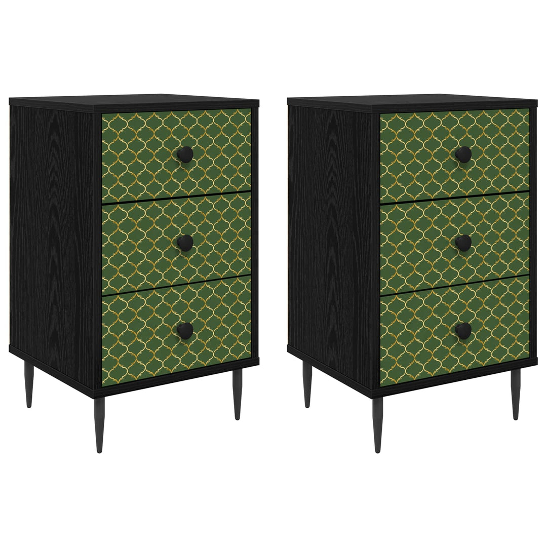 Natskab GELEEN 2 stk. Sort eg 36 x 33 x 61 cm Konstrueret træ