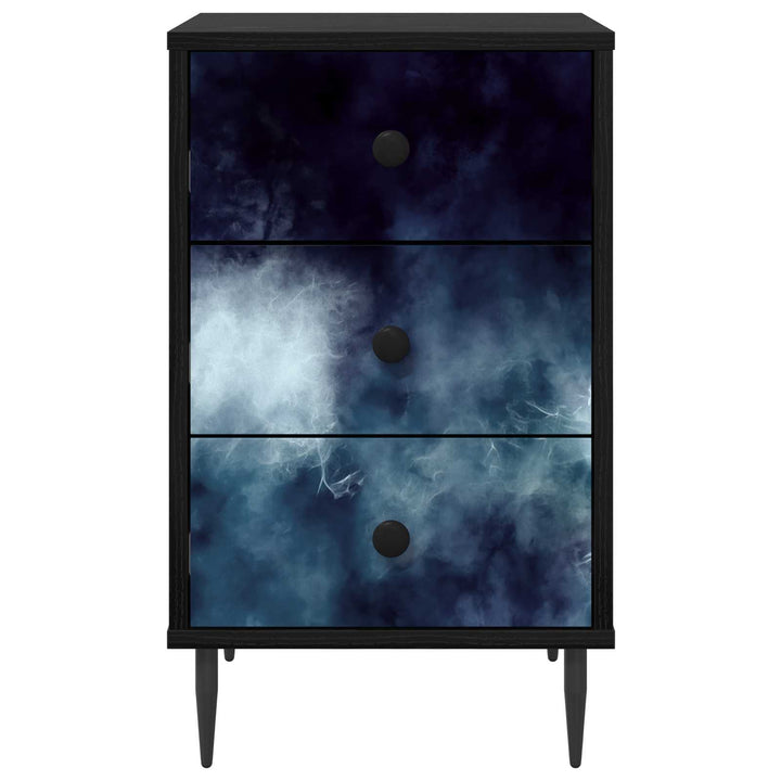 Natskab RAALTE 2 stk. Sort eg 36 x 33 x 61 cm Konstrueret træ