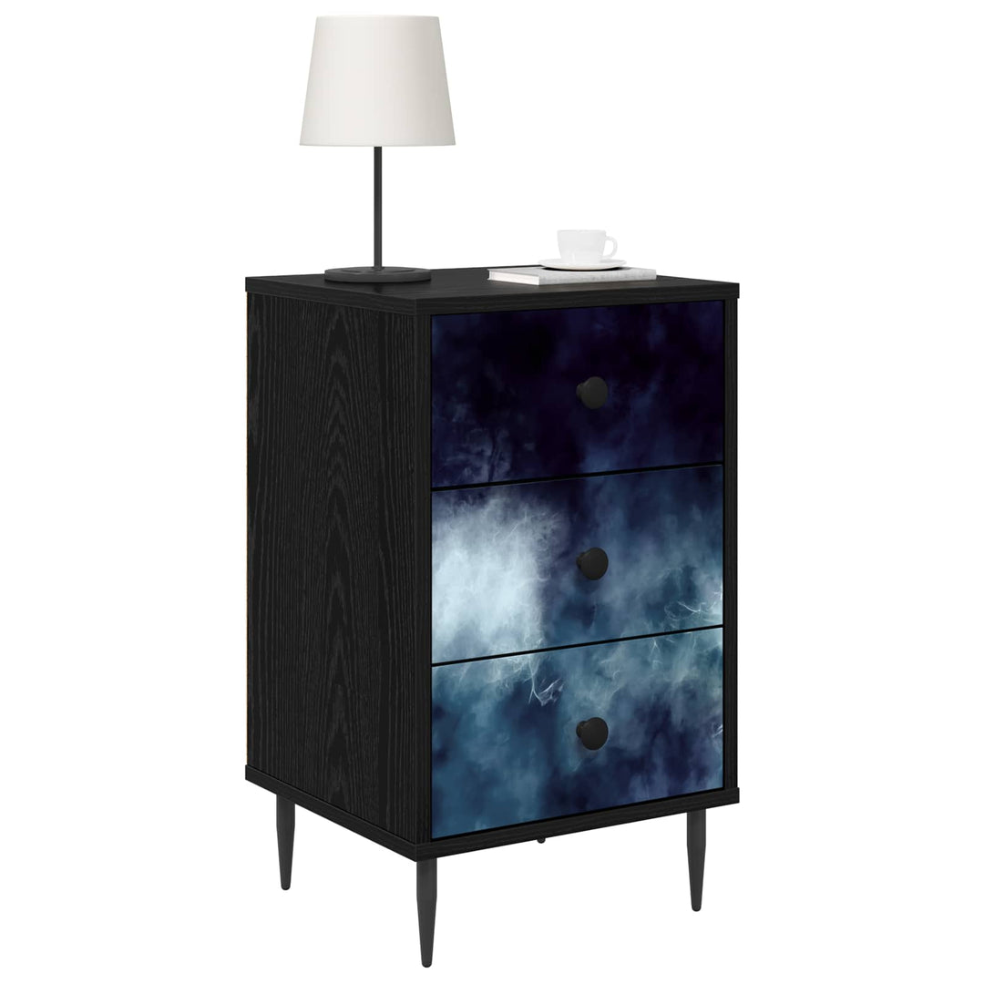 Natskab RAALTE 2 stk. Sort eg 36 x 33 x 61 cm Konstrueret træ